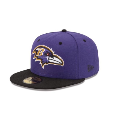 Black Baltimore Ravens Hat - New Era NFL 2Tone 59FIFTY Fitted Caps USA9681740